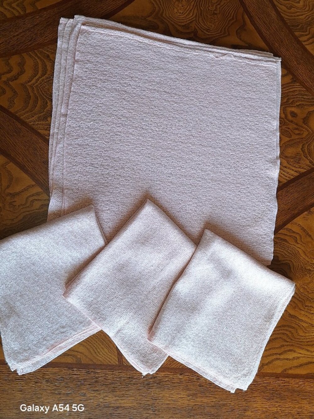 Napkins Pink with Silver Threads Cloth